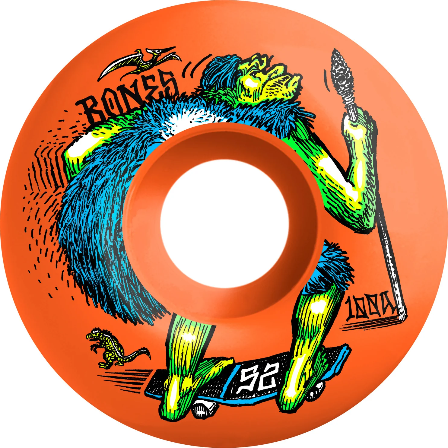 Bones OG Formula NEONderthal V4 Wide 52mm 100a Wheels - Orange (Set of 4)