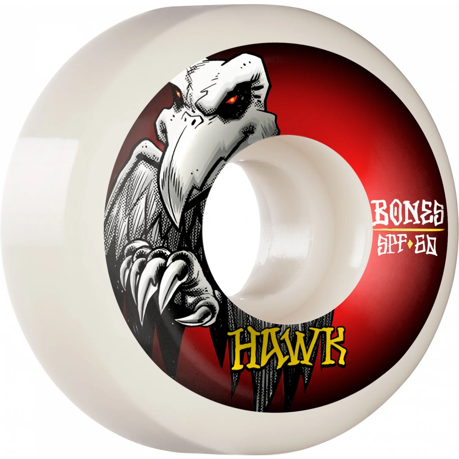 Bones SPF Hawk Falcon II P5 Sidecut 58mm 104a Wheels - White (Set of 4)