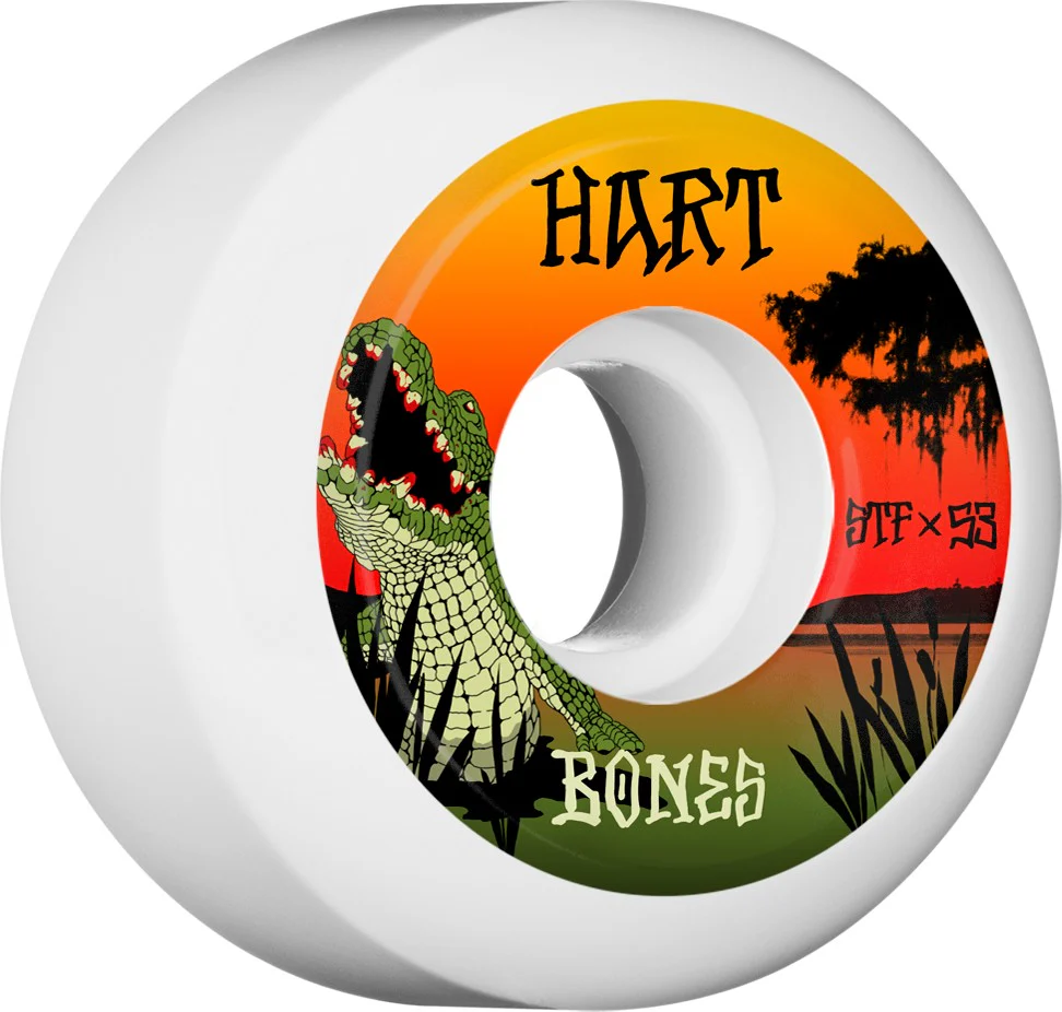 Bones STF Hart Gator Bait 53mm Wheels - White (Set of 4)