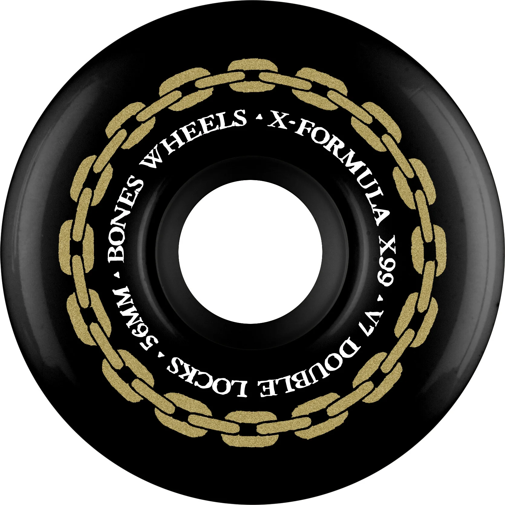 Bones X-Formula Double Locks V7 56mm 99a Wheels - Black (Set of 4)