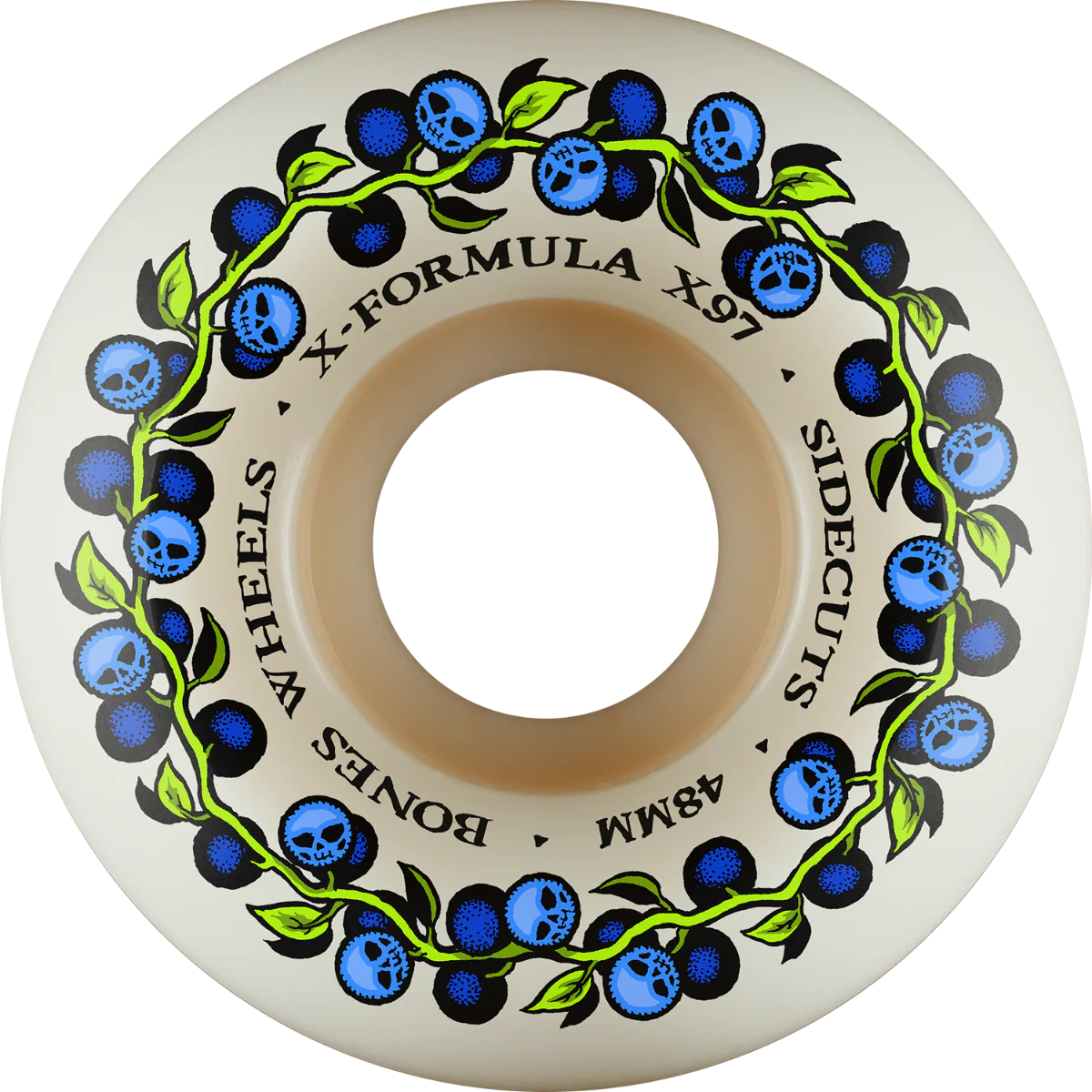 Bones X-Formula Skull Berries V5 Sidecut 48mm 97a Wheels - White (Set of 4)