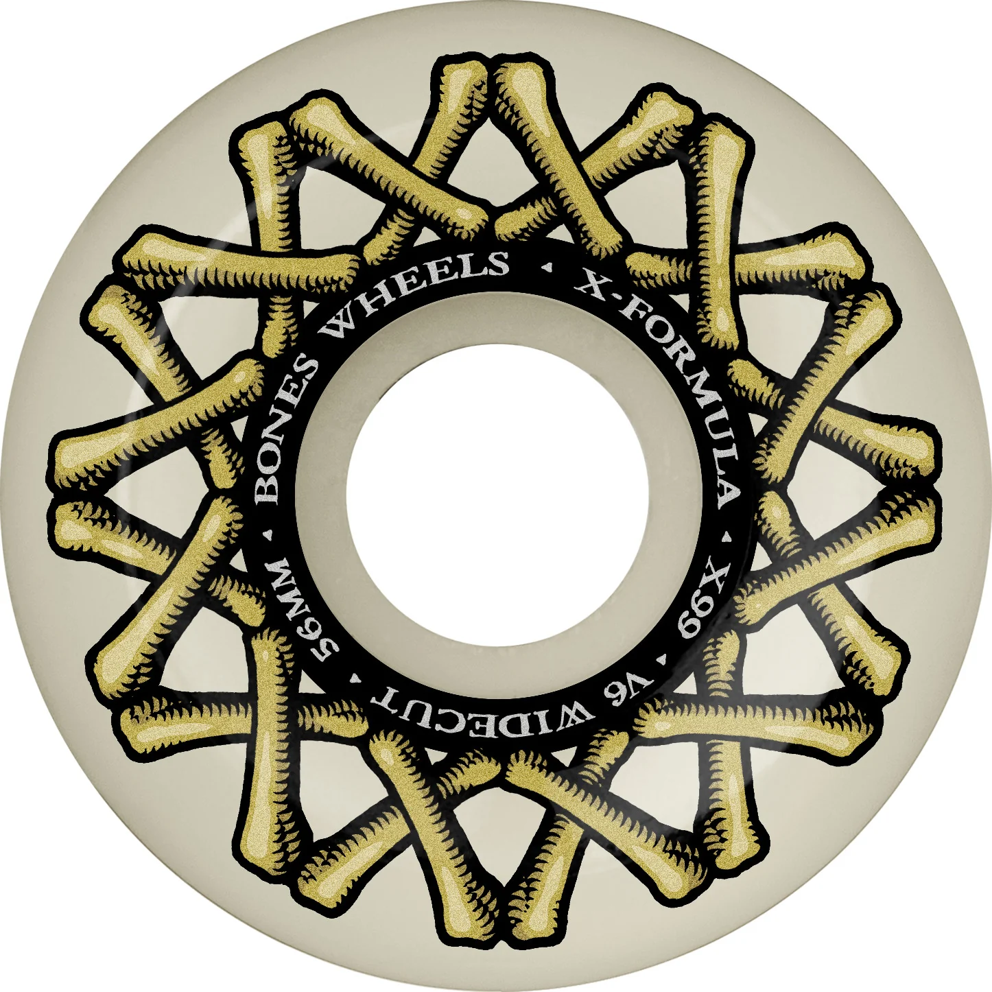 Bones X-Formula V6 Widecut 56mm 99a Wheels - White (Set of 4)