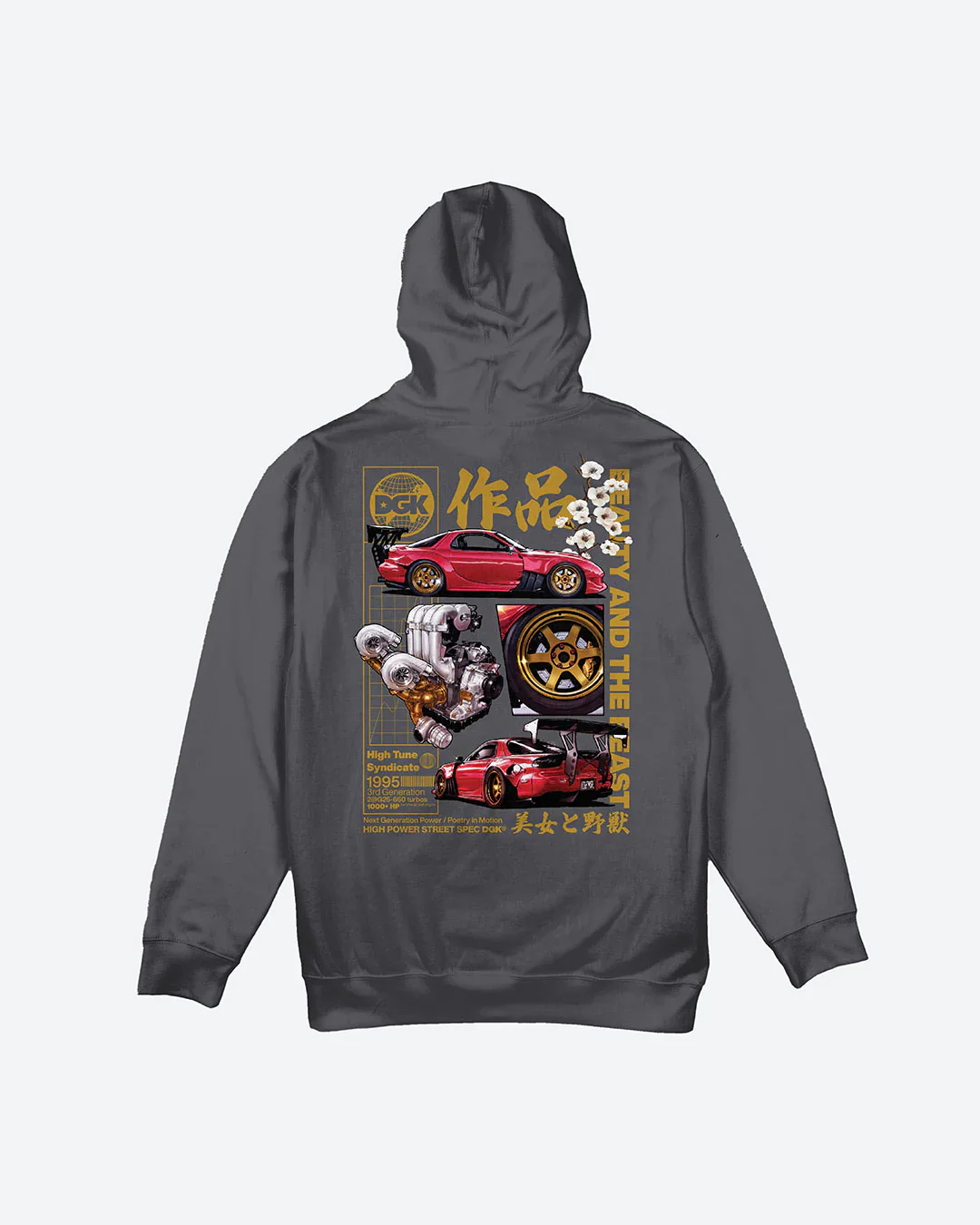 DGK Beauty And The Beast Hooded Fleece - Charcoal - Image 2