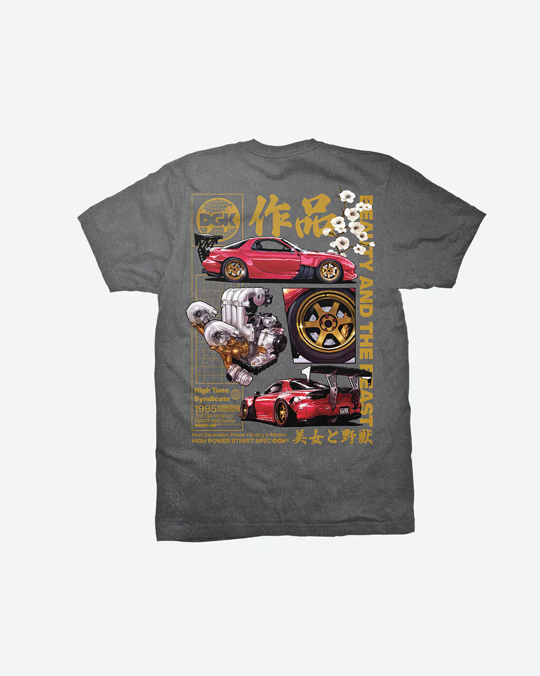 DGK Beauty And The Beast T-Shirt - Washed Black - Image 2