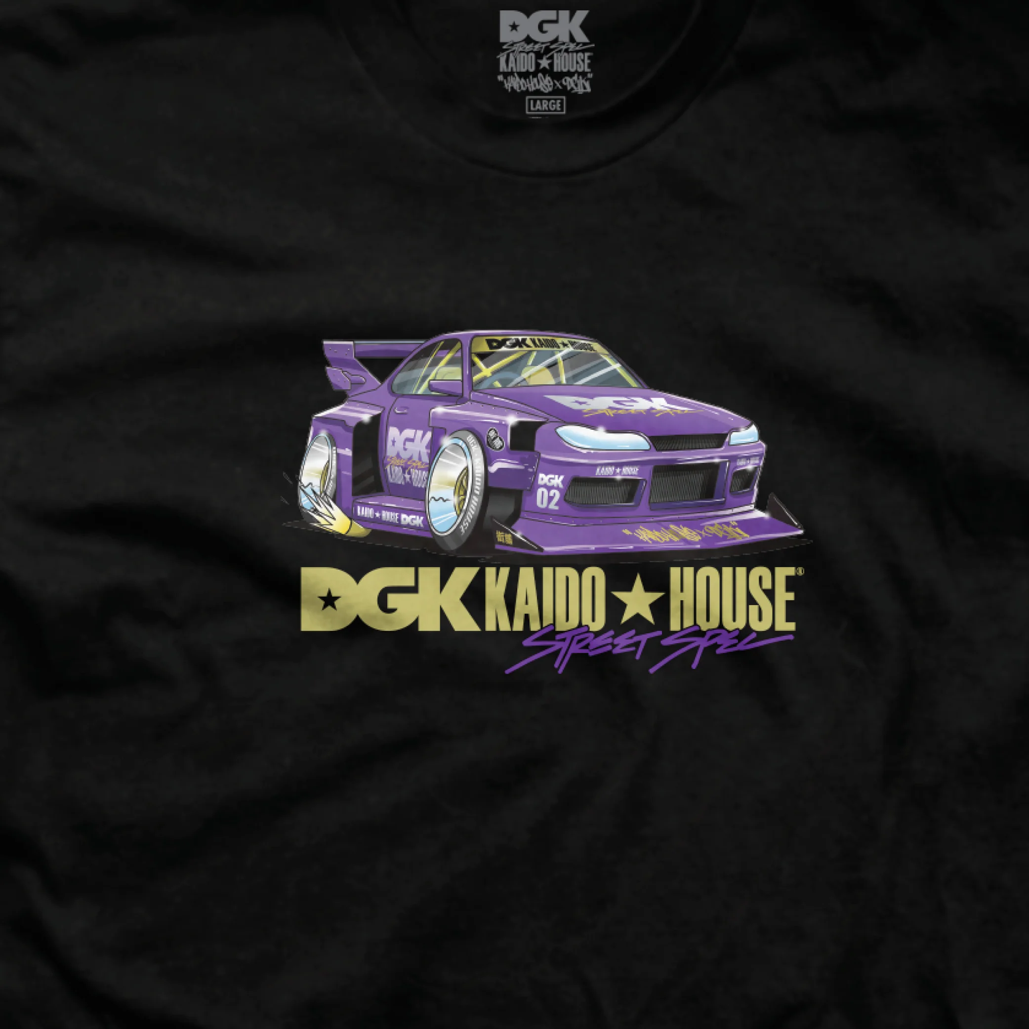 DGK x Kaido House Roulette Racer T-Shirt - Black - Image 3