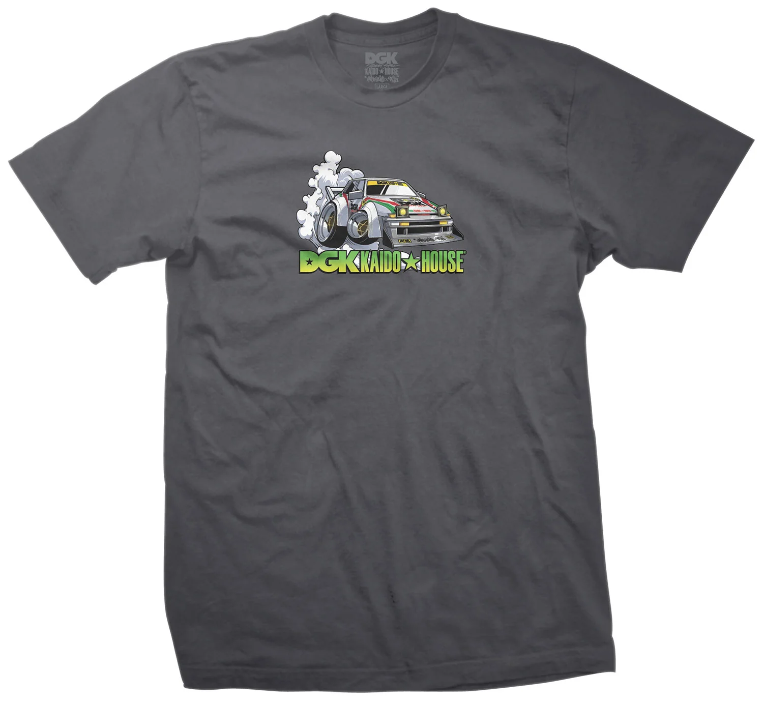 DGK x Kaido House Wide Open T-Shirt - Charcoal - Image 2