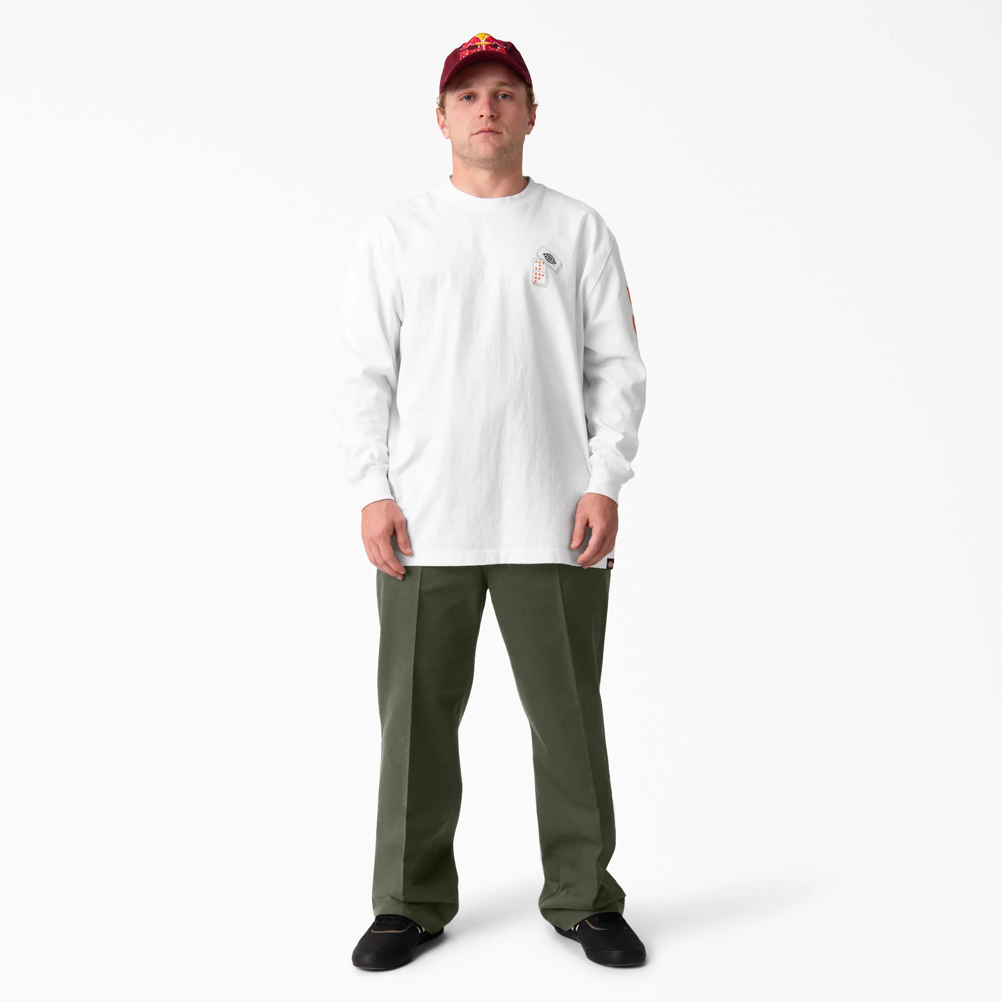 Dickies Jamie Foy Signature Loose Fit Straight Leg Pants - Olive Green - Image 3