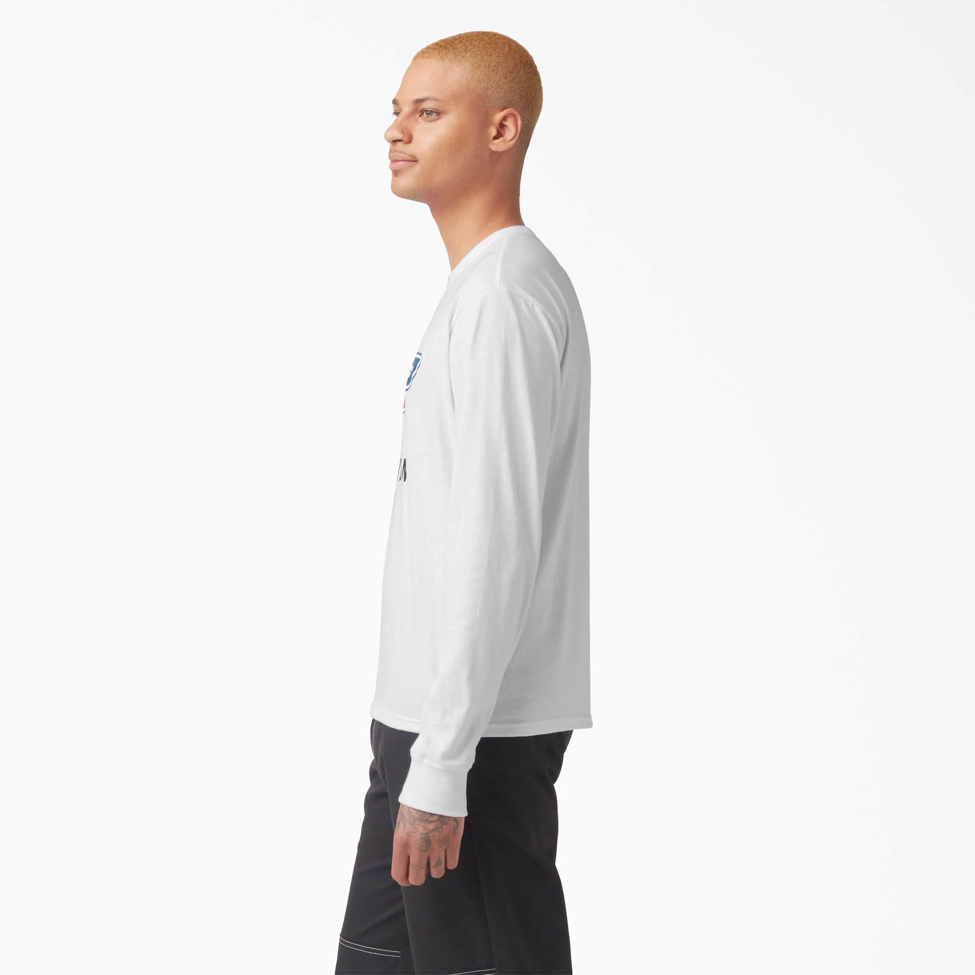 Dickies Skateboarding Logo Graphic Long Sleeve T-Shirt - White - Image 3