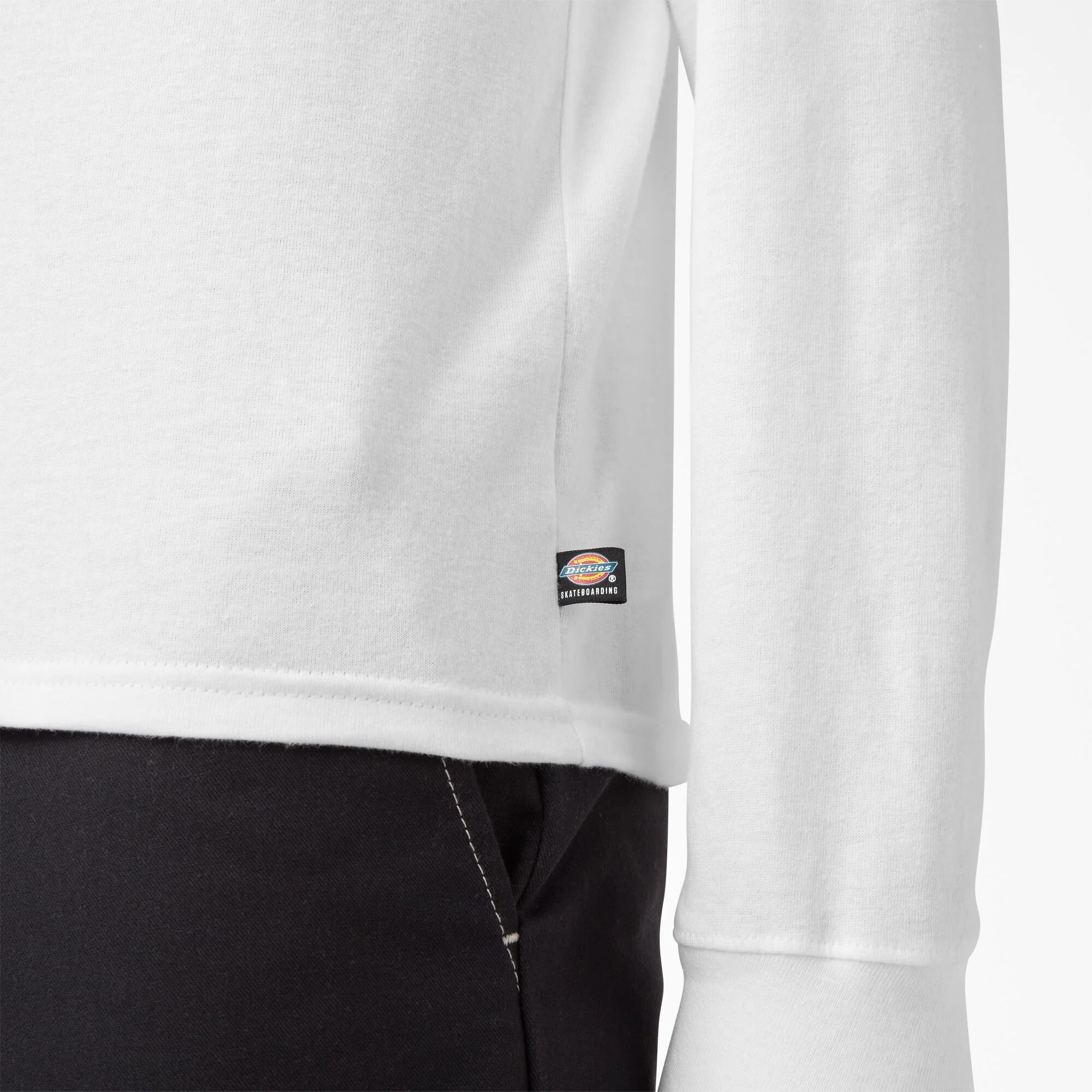 Dickies Skateboarding Logo Graphic Long Sleeve T-Shirt - White - Image 4