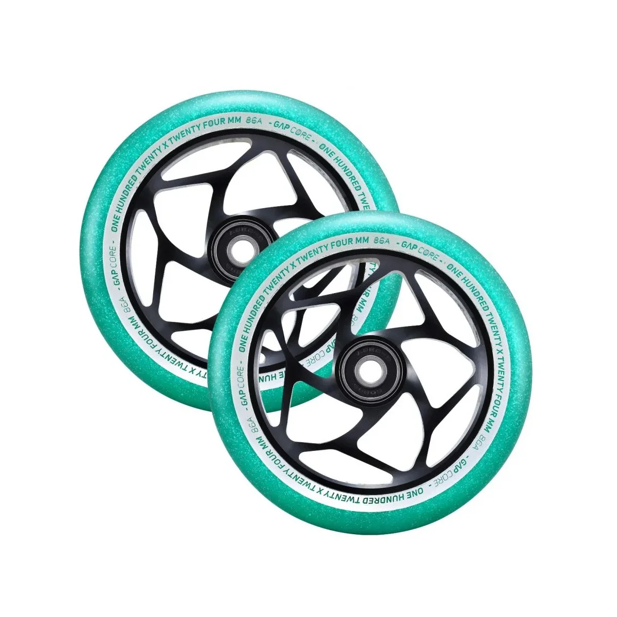 Envy Gap Core Scooter Wheels 120mm - Black/Jade (Pair) - Image 2
