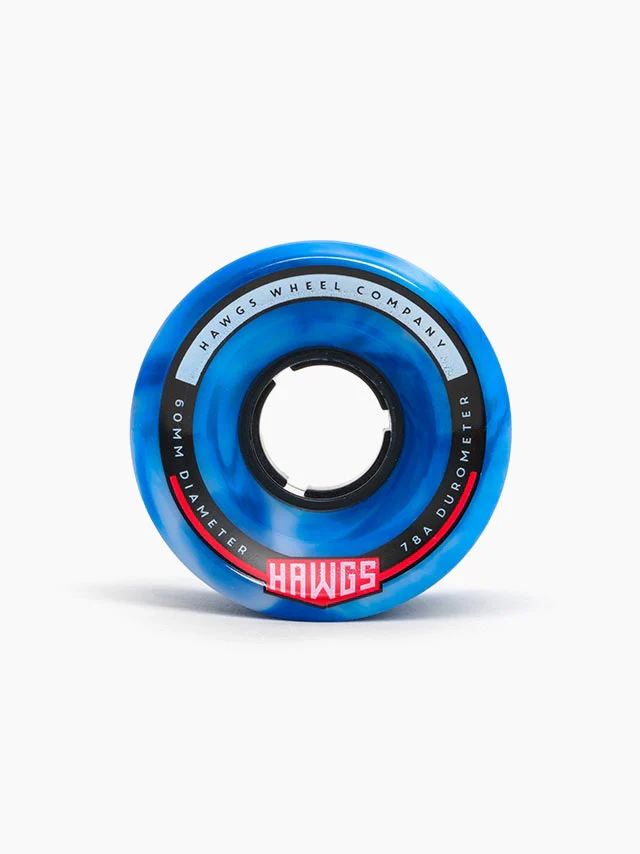 Hawgs Chubby Wheels 60mm 78a - Blue/White Swirl (Set of 4) - Image 2