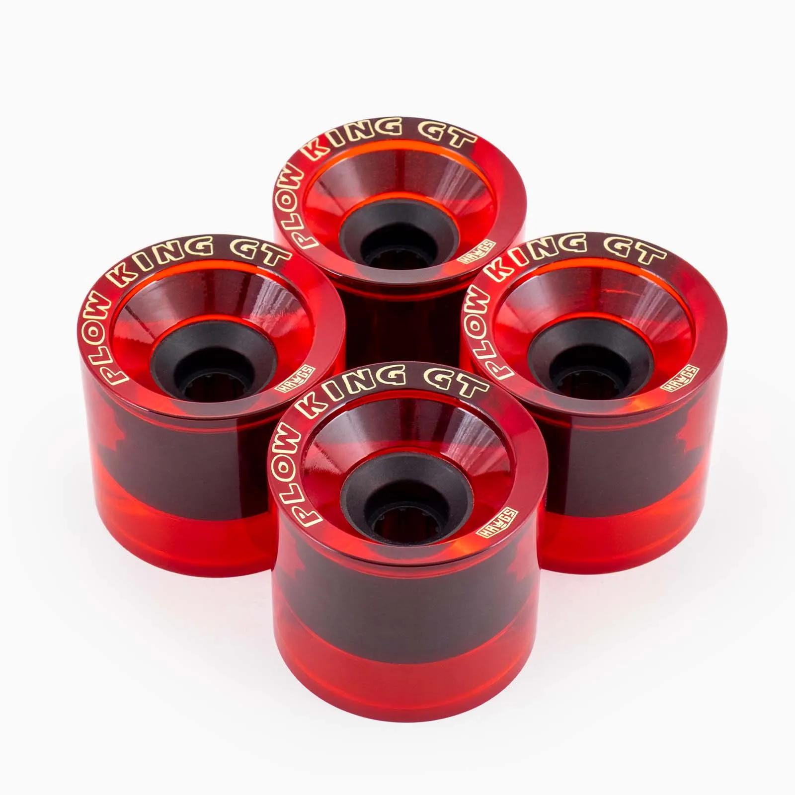 Hawgs Plow King GT Wheels 74mm 76a - Clear Red Glossy (Set of 4)
