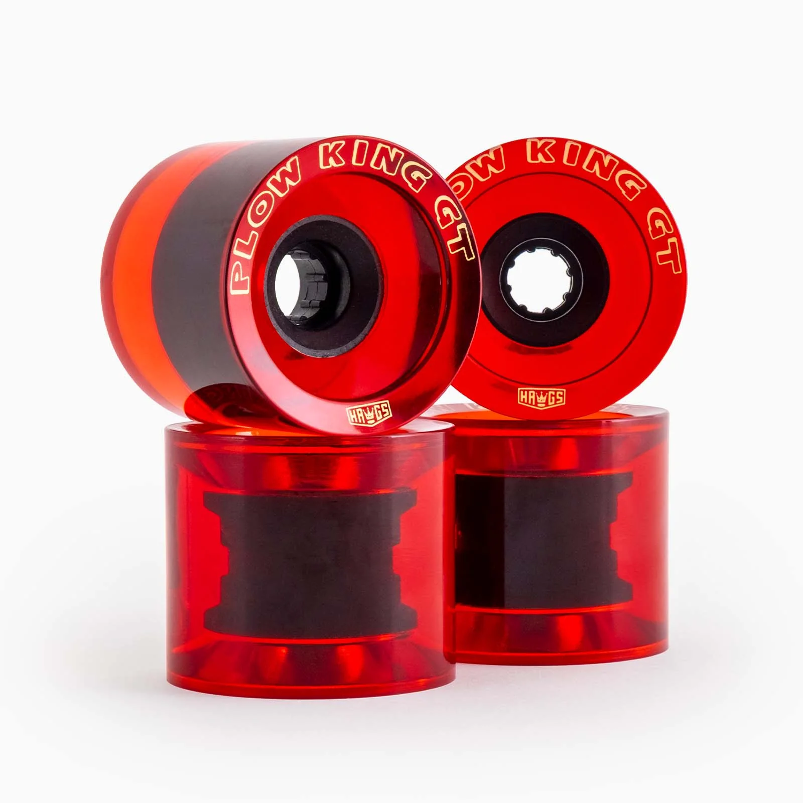 Hawgs Plow King GT Wheels 74mm 76a - Clear Red Glossy (Set of 4) - Image 3