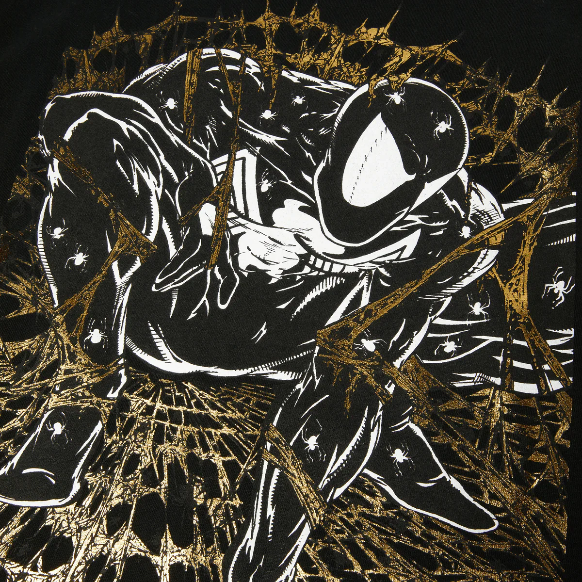 HUF x Marvel Spider-Man Arachknight Gold T-Shirt - Black - Image 4