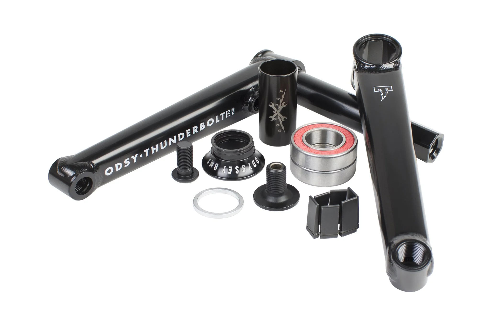 Odyssey BMX Thunderbolt+ Cranks 165mm LHD - Rust Proof Black