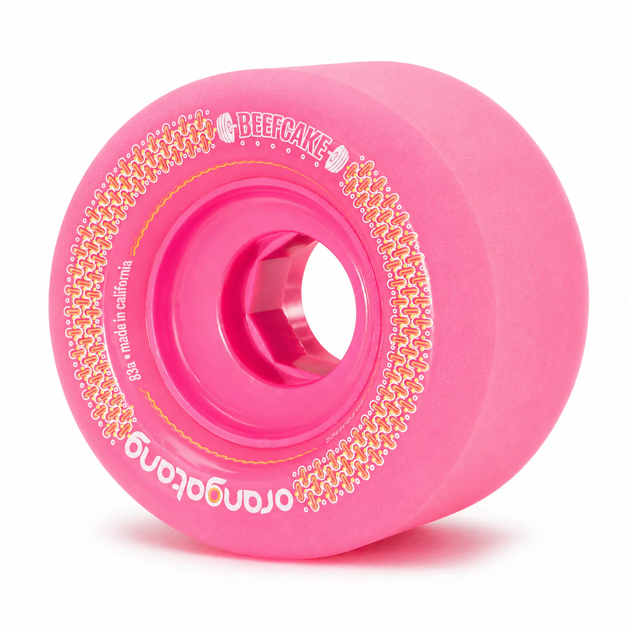 Orangatang Beefcake 73mm 83a Longboard Wheels - Pink (Set of 4)