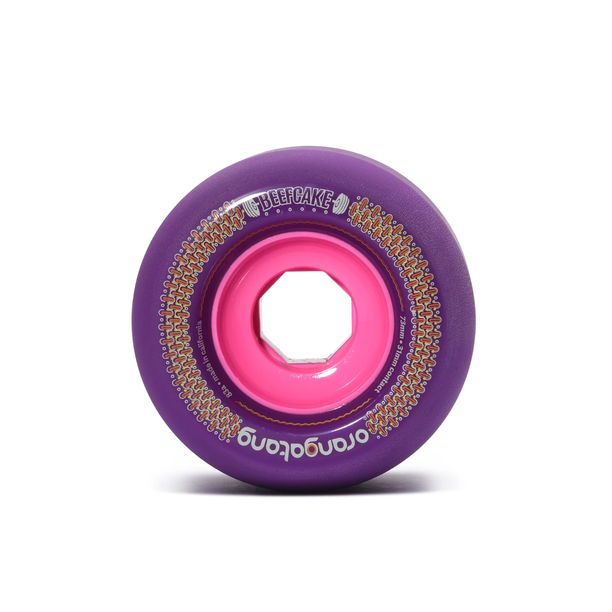 Orangatang Beefcake 73mm 83a Longboard Wheels  - Purple (Set of 4) - Image 2
