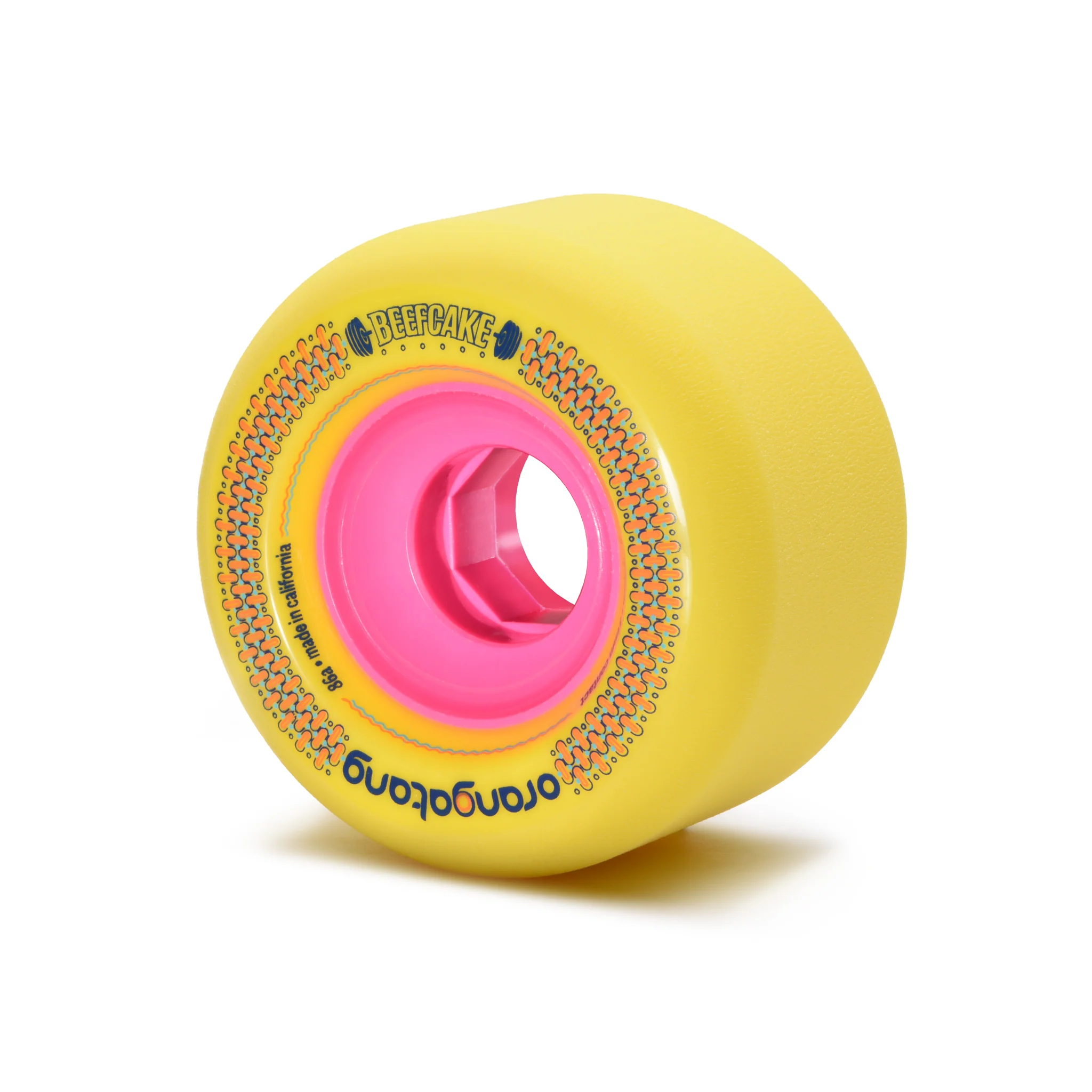 Orangatang Beefcake 73mm 86a Longboard Wheels  - Yellow (Set of 4)