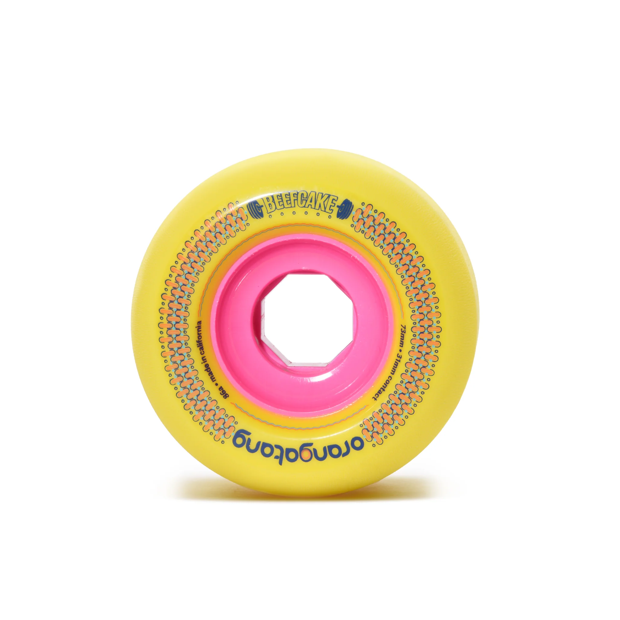 Orangatang Beefcake 73mm 86a Longboard Wheels  - Yellow (Set of 4) - Image 2