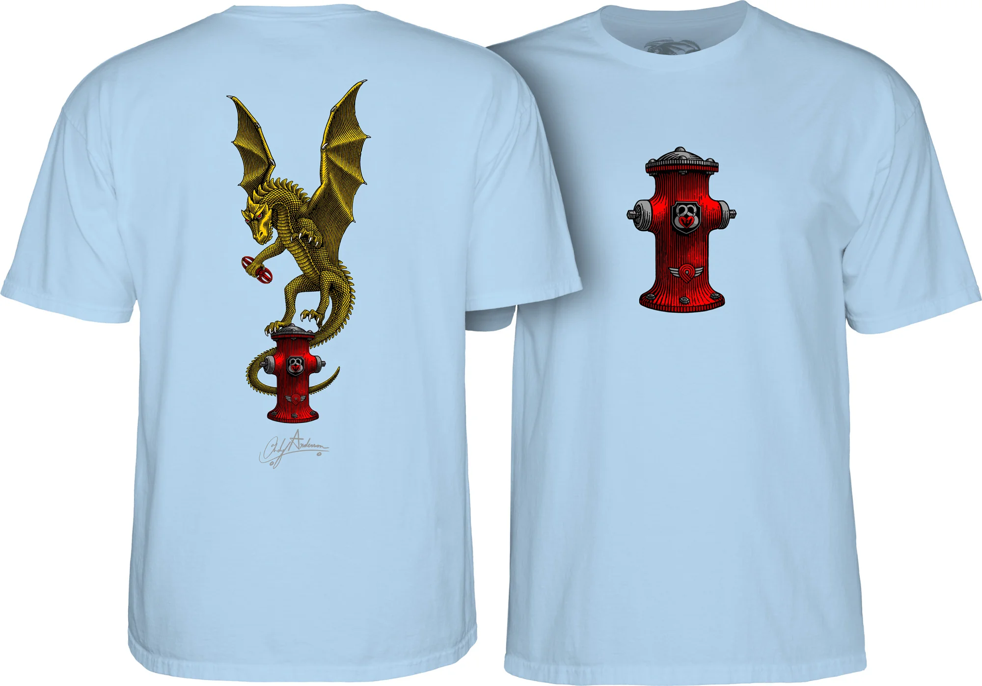 Powell Peralta Andy Anderson Vajra T-shirt - Light Blue