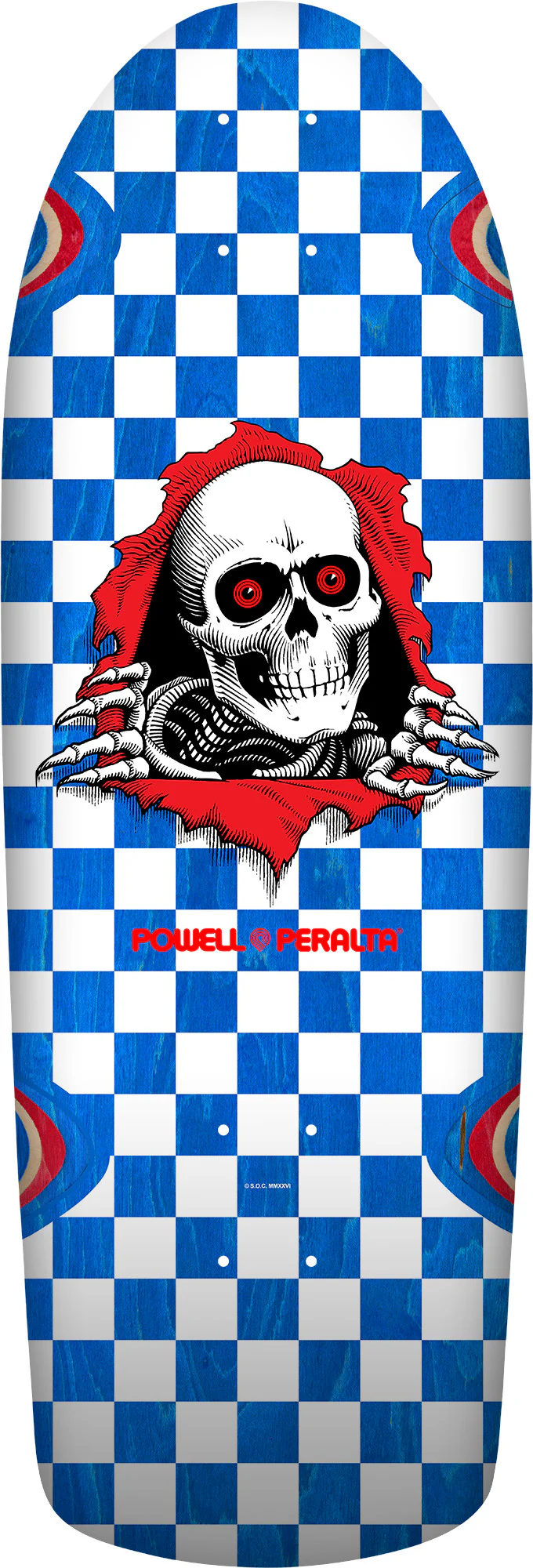 Powell Peralta OG Ripper Checker Reissue Deck - 10″ Blue Stain **PRE-ORDER**