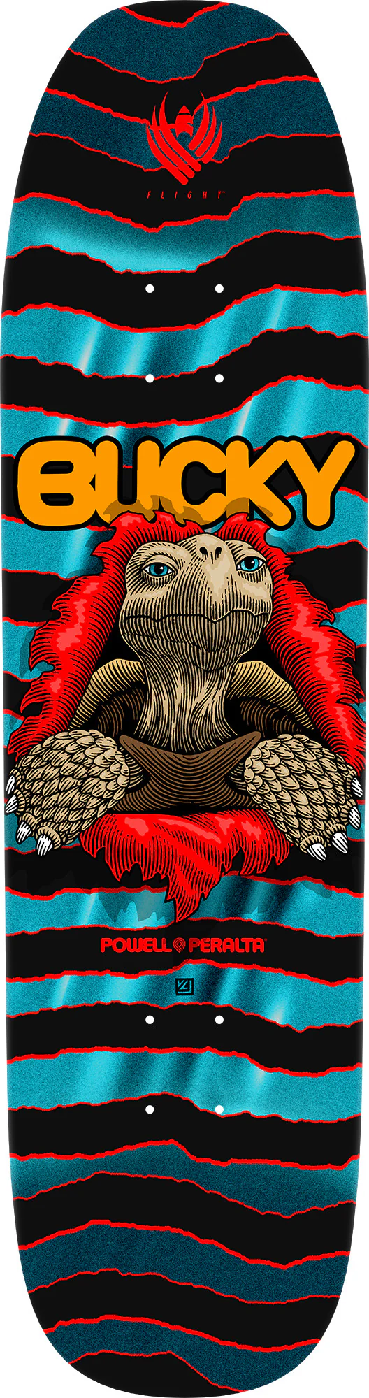 Powell Peralta Pro Bucky Lasek Tortoise Flight Skateboard Deck - 8.62″ Turquoise Foil