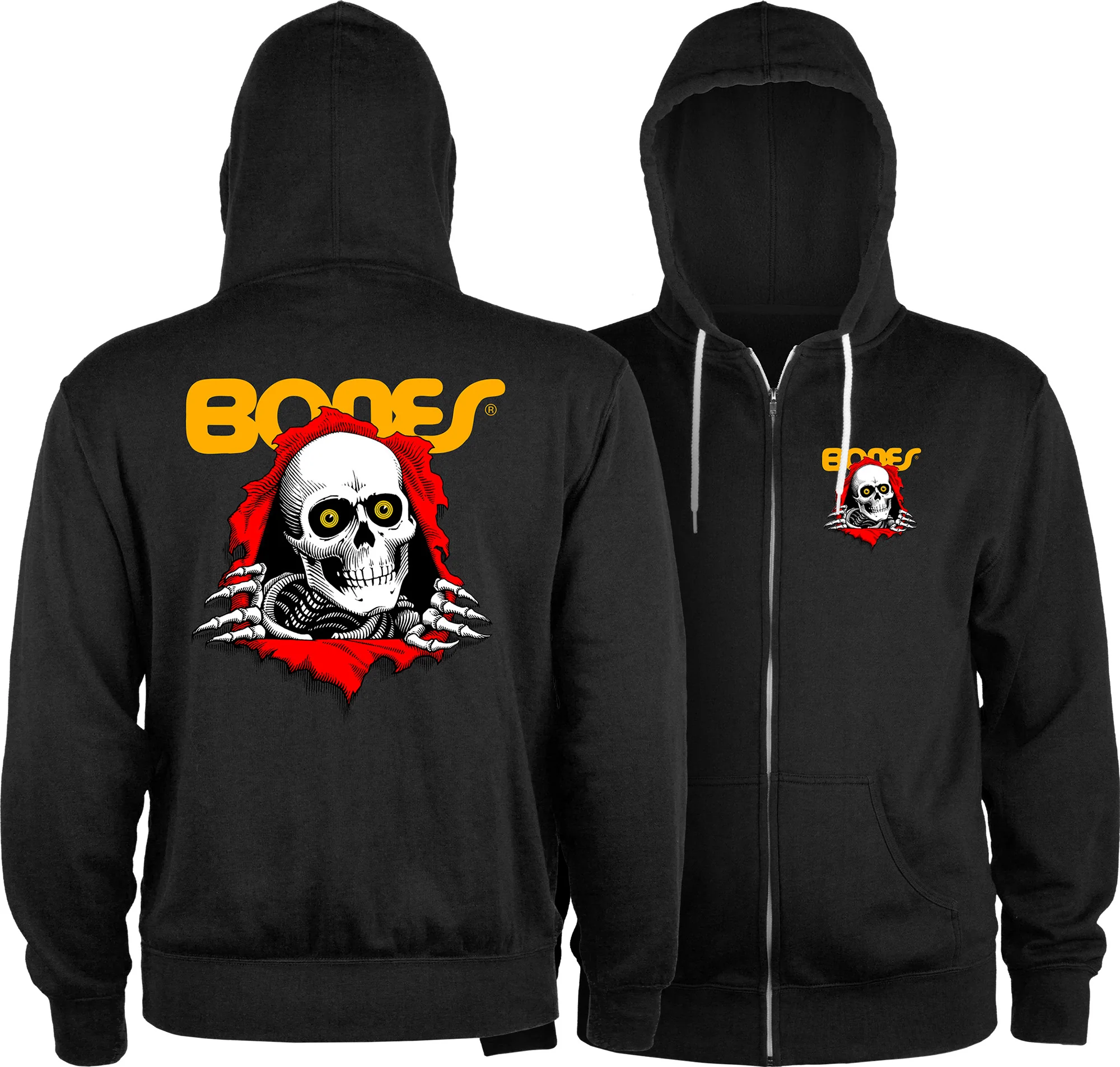 Powell Peralta Ripper Lightweight Zip Hoodie - Black