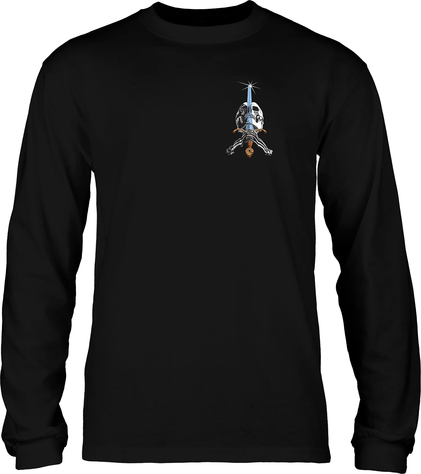 Powell Peralta Skull and Sword L/S T-Shirt - Black - Image 3