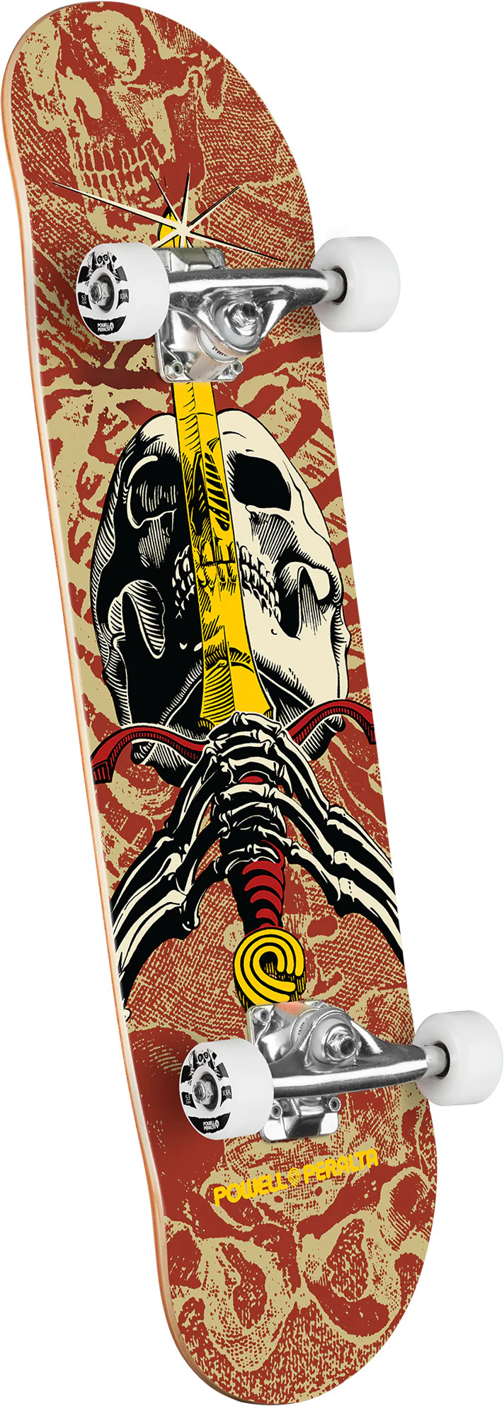 Powell Peralta Skull & Sword Birch Complete - 7.5″ Khaki/Burgundy