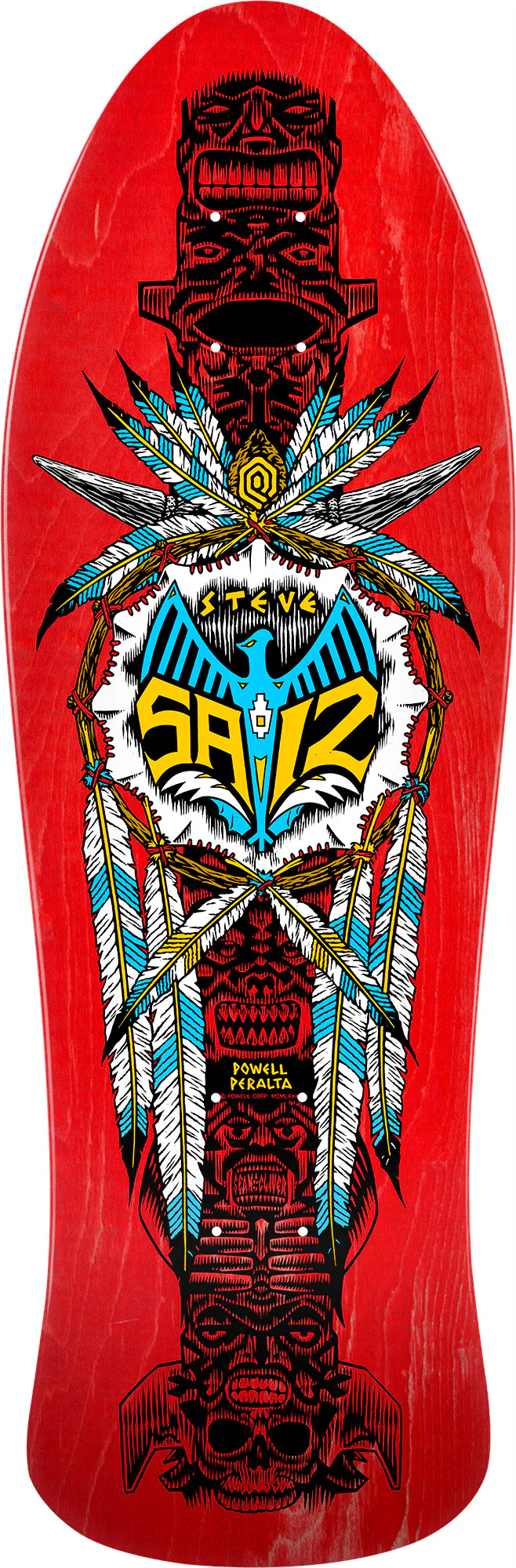 Powell Peralta Steve Saiz Totem Reissue Skateboard Deck - 10″ Red Veneer **PRE-ORDER**