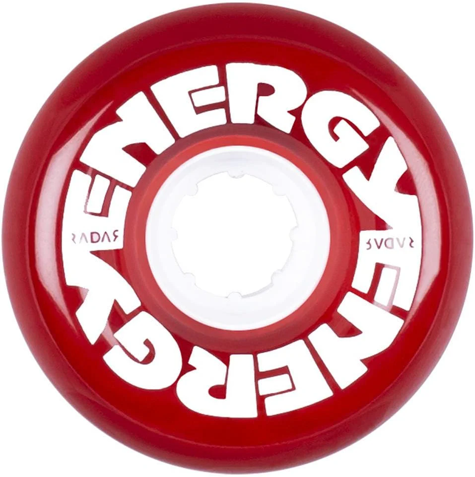 Radar Energy Roller Skate Wheels 65mm 78a - Clear Red (4 Pack)