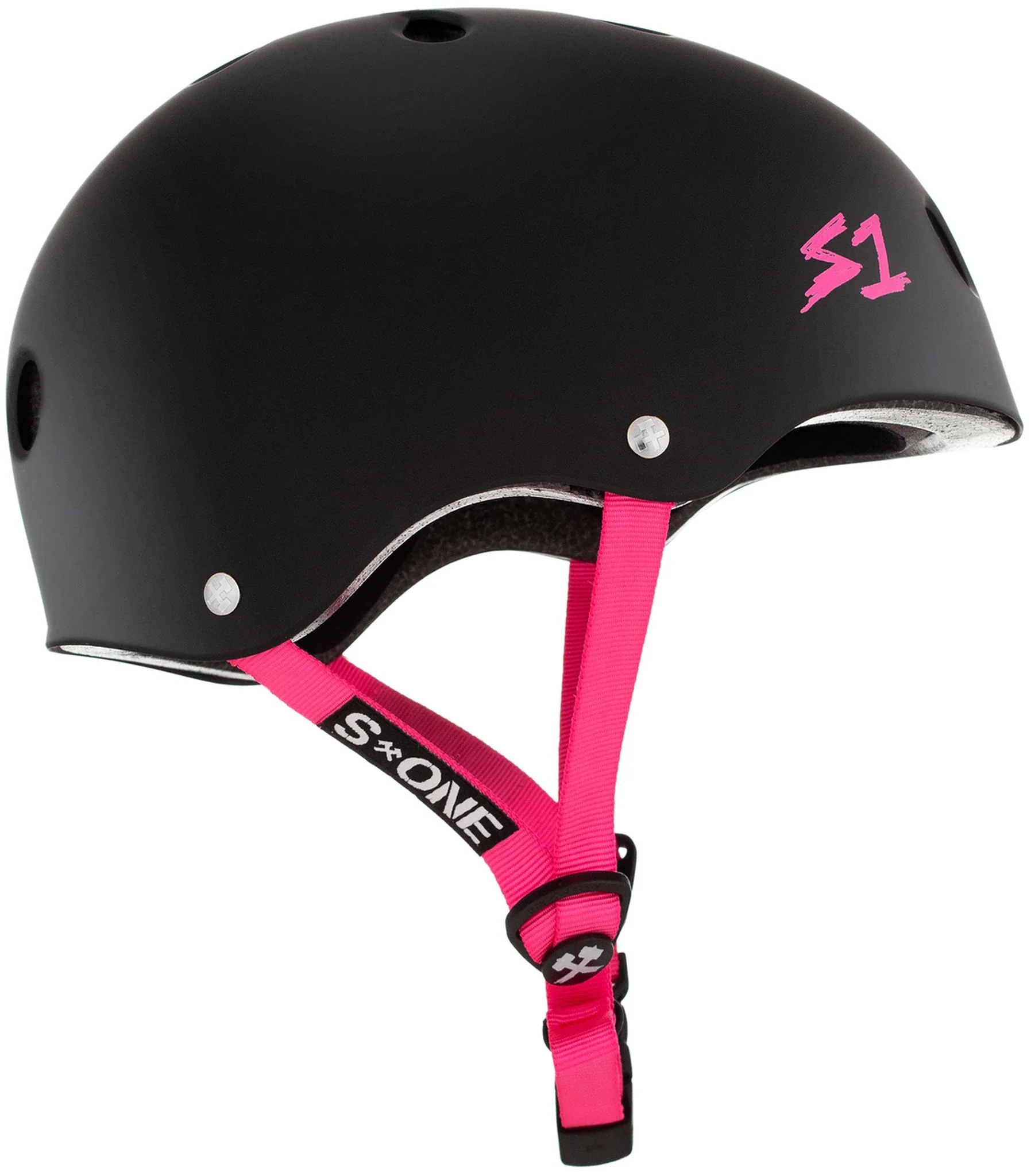 S1 Lifer Helmet - Black Matte/Pink Straps - Image 3
