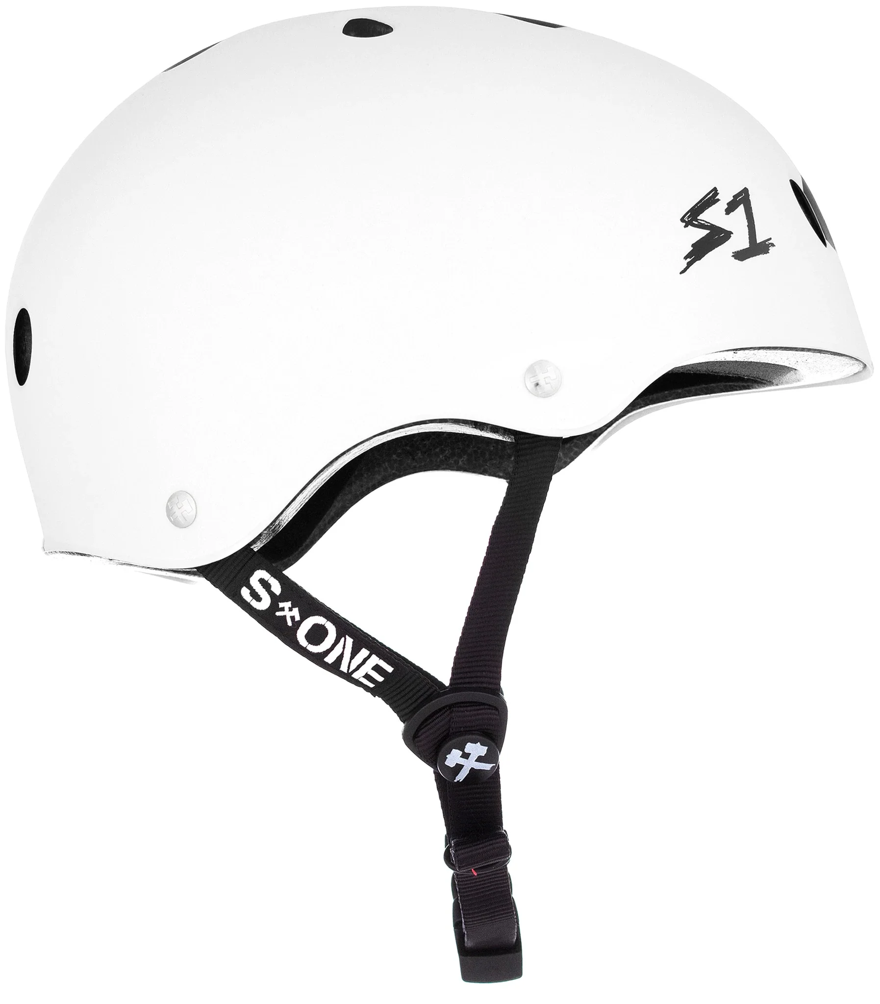 S1 Lifer Helmet - White Gloss/Black Stripes - Image 2