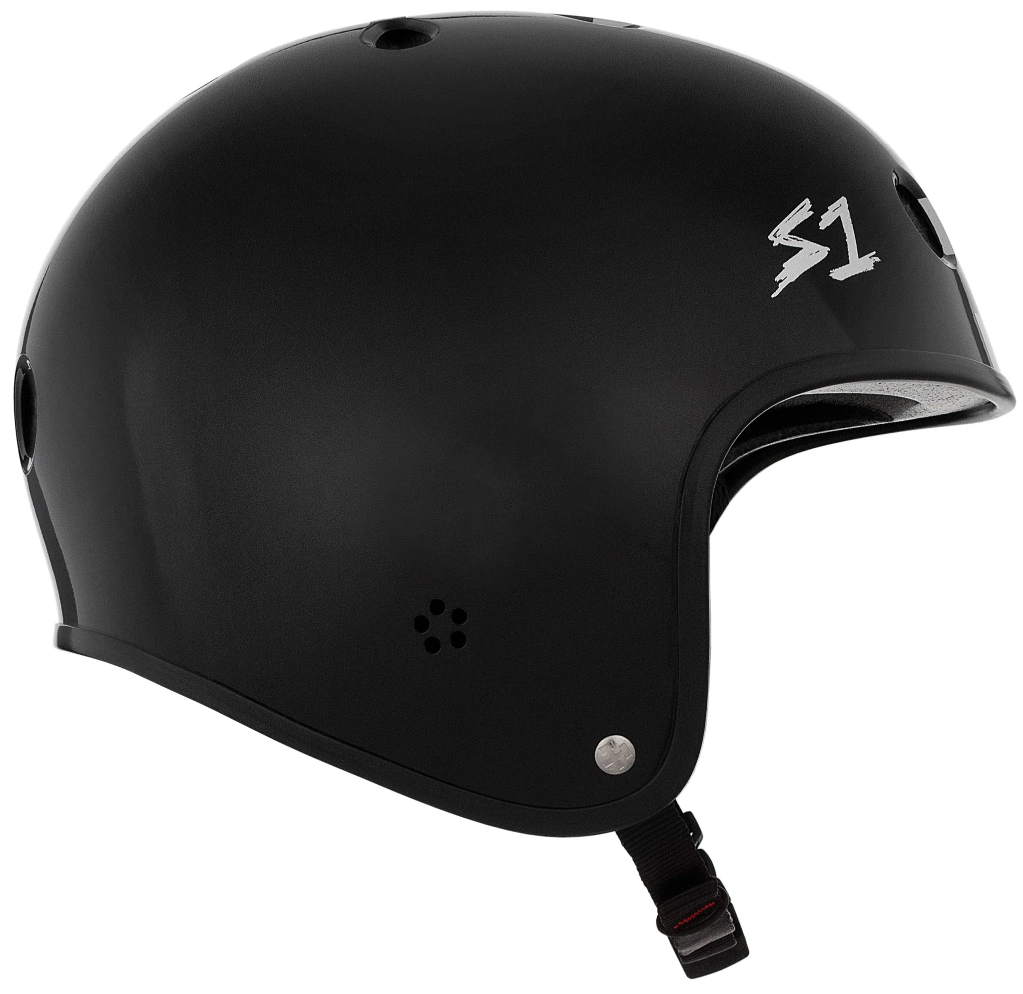 S1 Retro Lifer Helmet - Black Gloss/White Checkers - Image 2