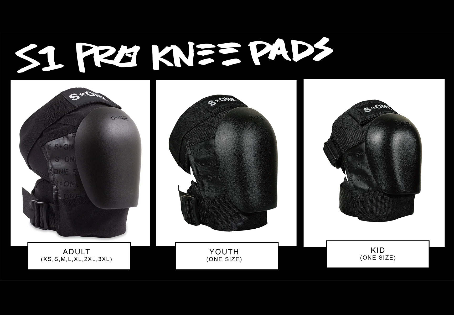S1 Youth Pro Knee Pad - Black - Image 5