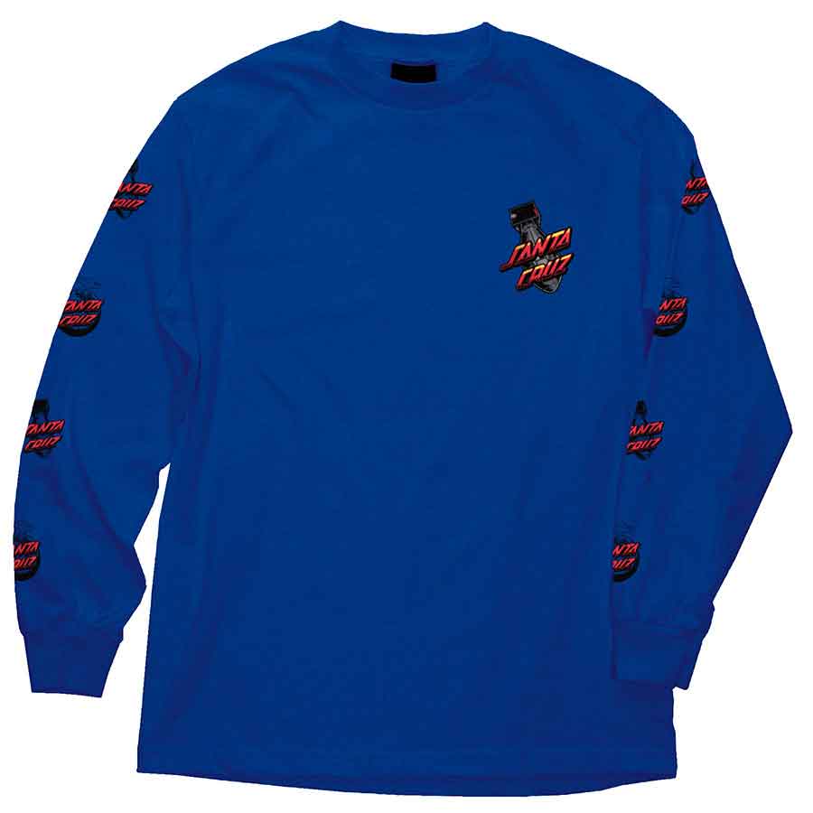 Santa Cruz Atomic Dot Long Sleeve Mens T-Shirt - Royal Blue - Image 2