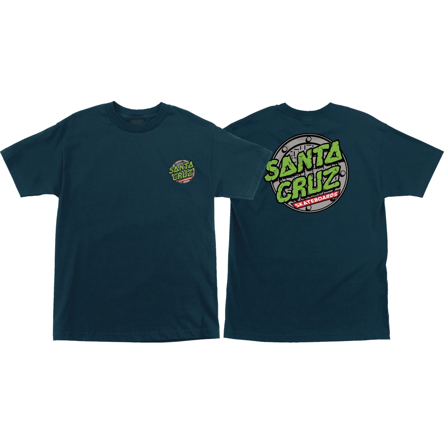 Santa Cruz TMNT Sewer Dot Short Sleeve Men's T-Shirt - Harbor Blue - Image 3