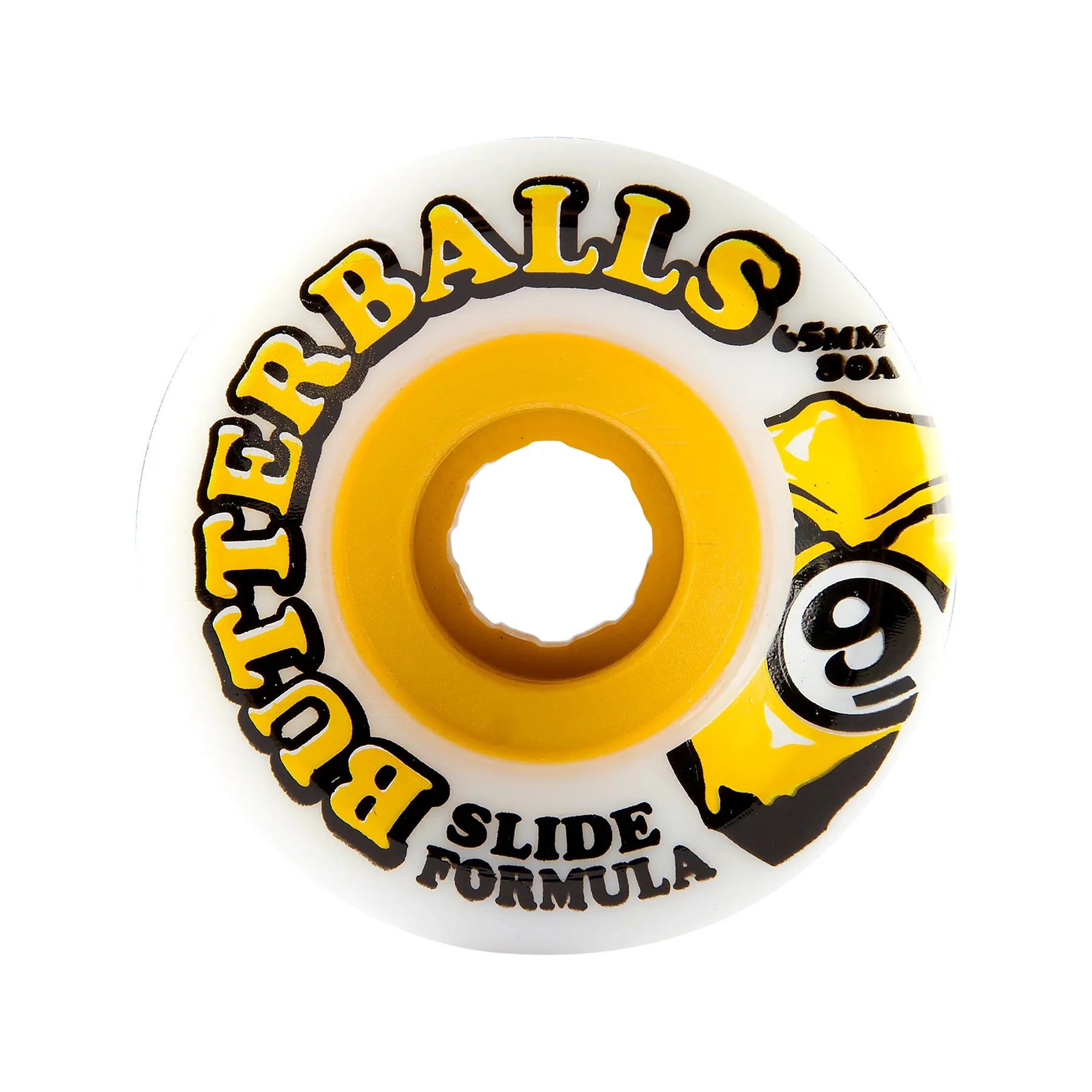Sector 9 Wheels Slide Butterballs 65mm 80a - White/Yellow (Set) - Image 2