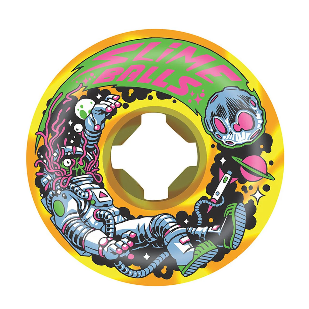 Slime Balls Astros Speed Balls Wheels 56mm 99a - Orange/Yellow Swirl (Set of 4)