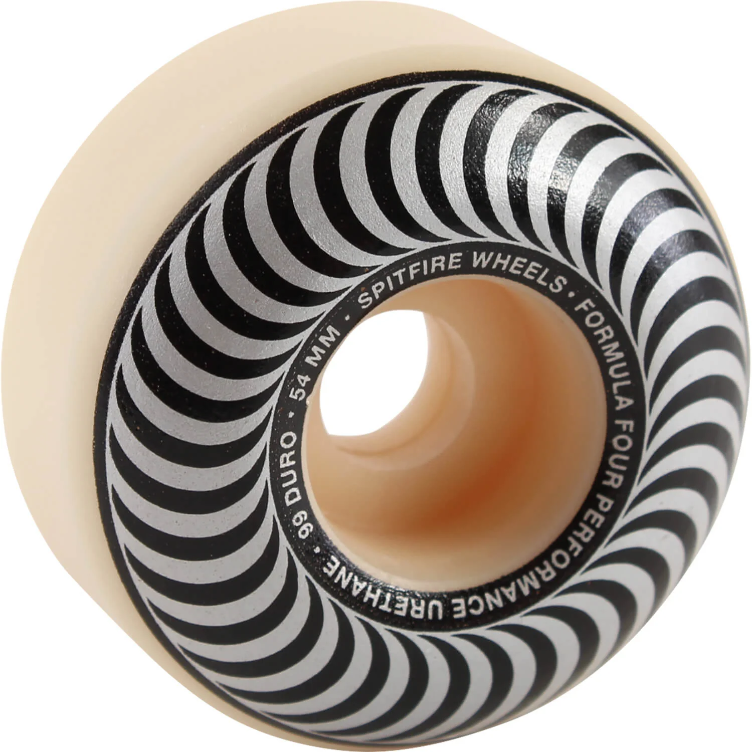 Spitfire Wheels F4 Classic Swirl 54mm 99a - White/Silver (Set of 4)