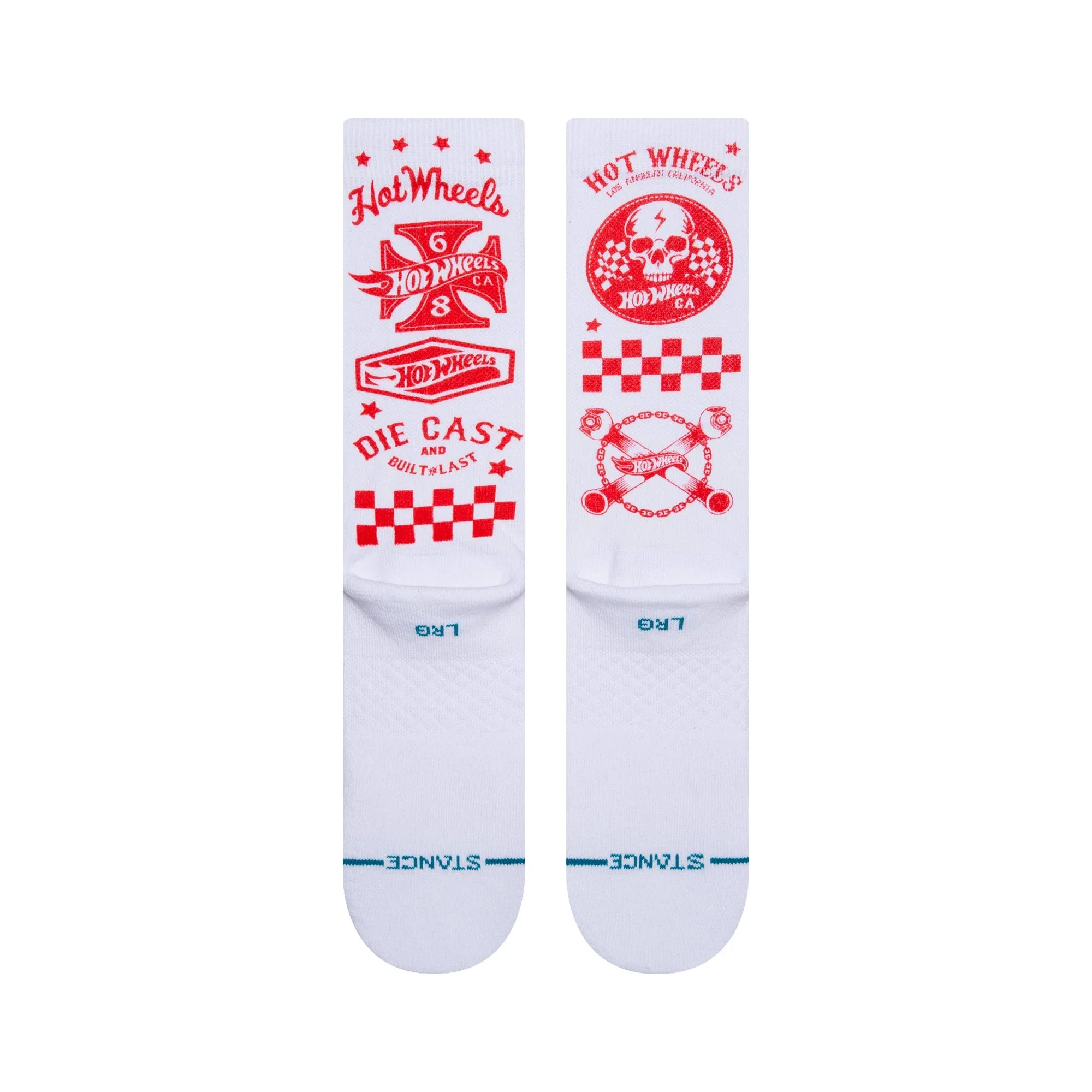 Stance Hot Wheels Crew Socks - White - Image 3