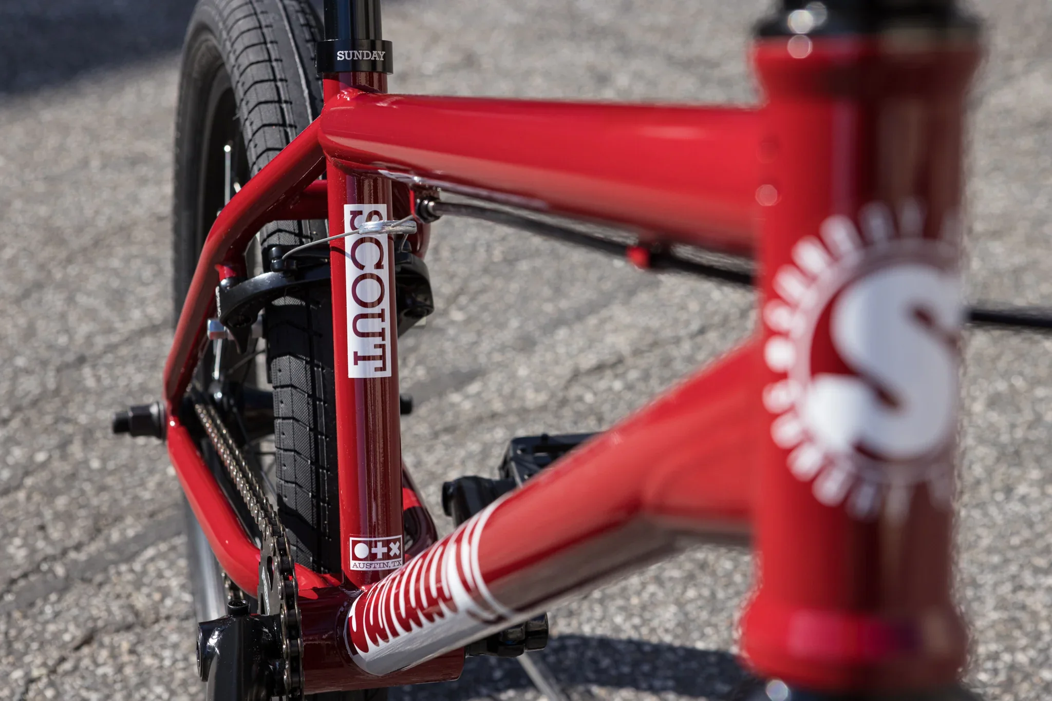 Sunday Scout 21″ Complete BMX Bike - Gloss Maroon - Image 8