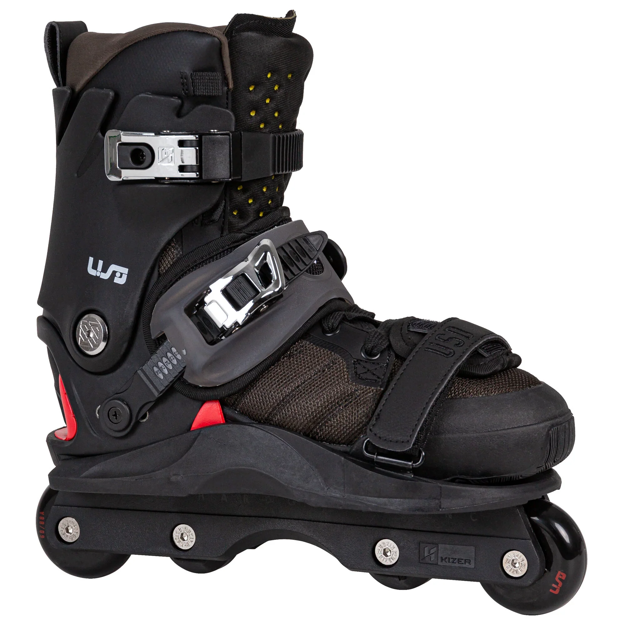USD Shadow Team 60 Aggressive Inline Skates Complete - Black/Red - Image 4