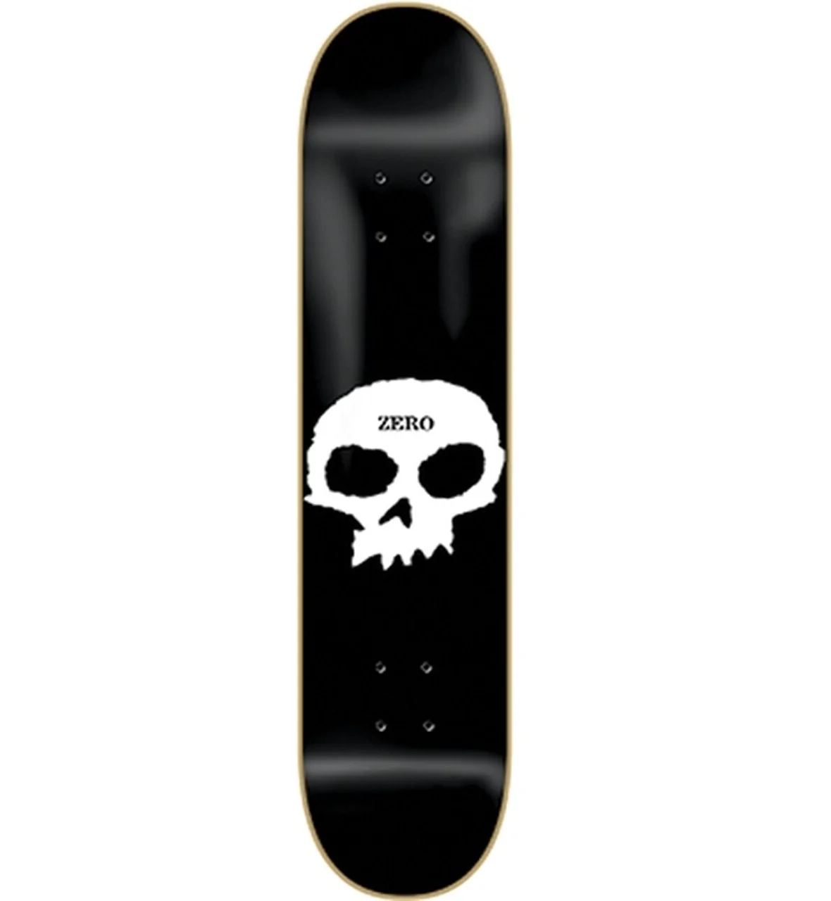 Zero Single Skull Skateboard Deck - 7.75" Black/White